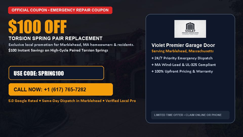 Violet Premier Garage Door $100 OFF Dual Torsion Spring Replacement
